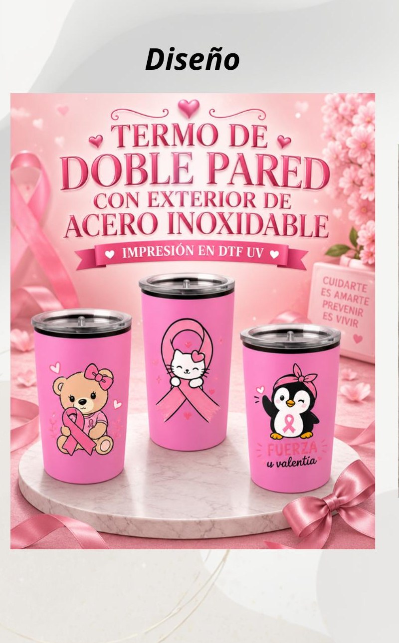 Termo doble pared Mes Rosa