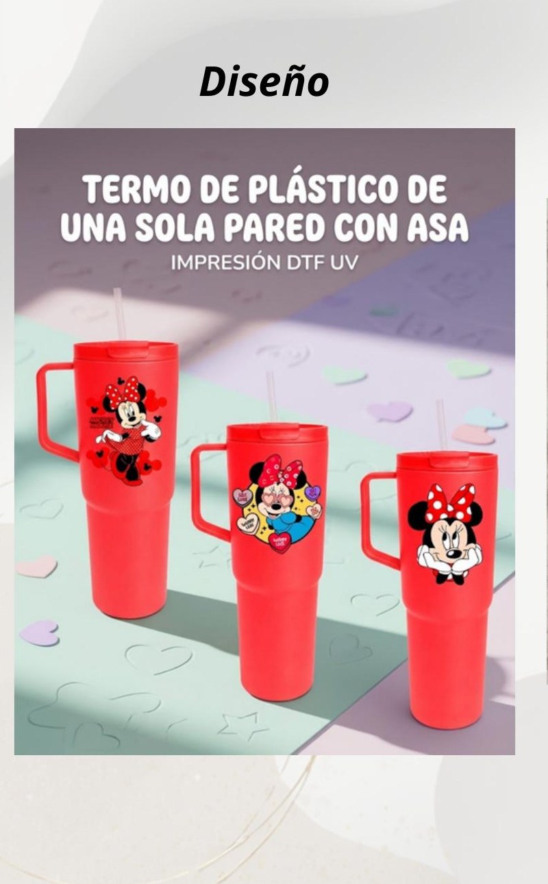Termo de plástico Minnie con asa