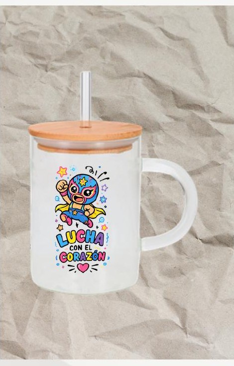 Taza de vidrio Lucha Libre — Diseño 1