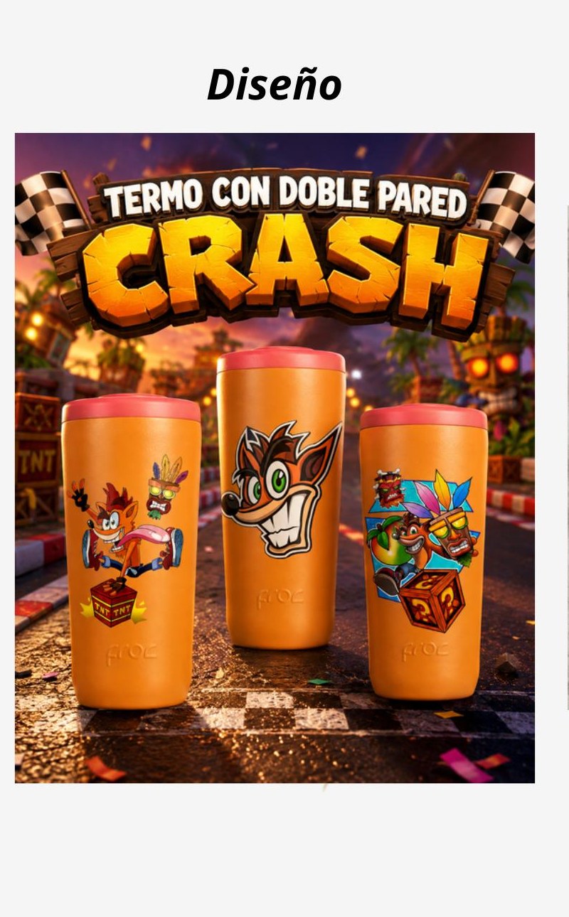 Termo doble pared Crash Bandicoot
