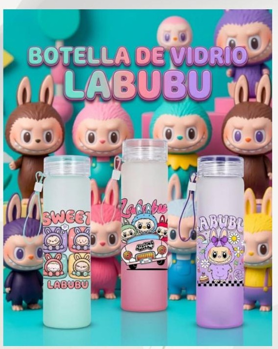 Botella de vidrio Labubu 500 ml