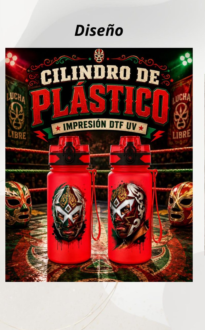 Cilindro de plástico Lucha Libre
