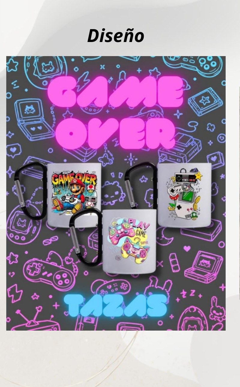 Taza Game Over con mosquetón