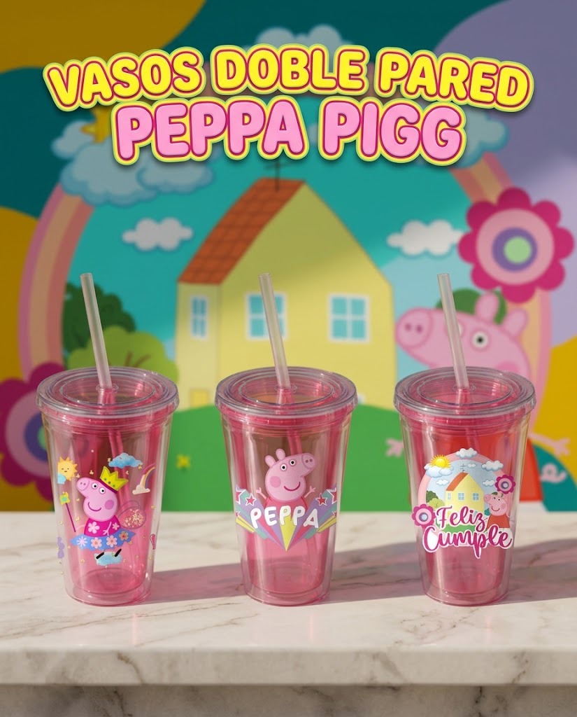 Vaso doble pared Peppa Pig 16 oz