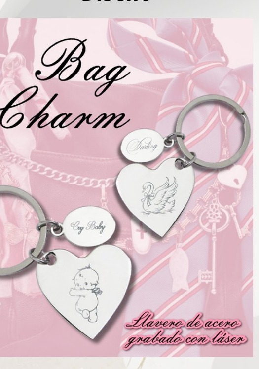 Bag Charm Llavero Acero Grabado