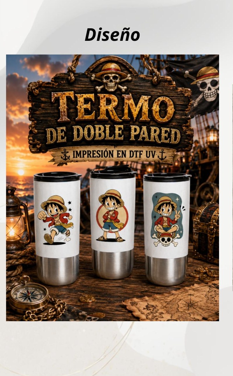 Termo doble pared Luffy One Piece