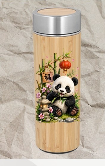 Termo Pandita Bambú 500 ml — Diseño 1