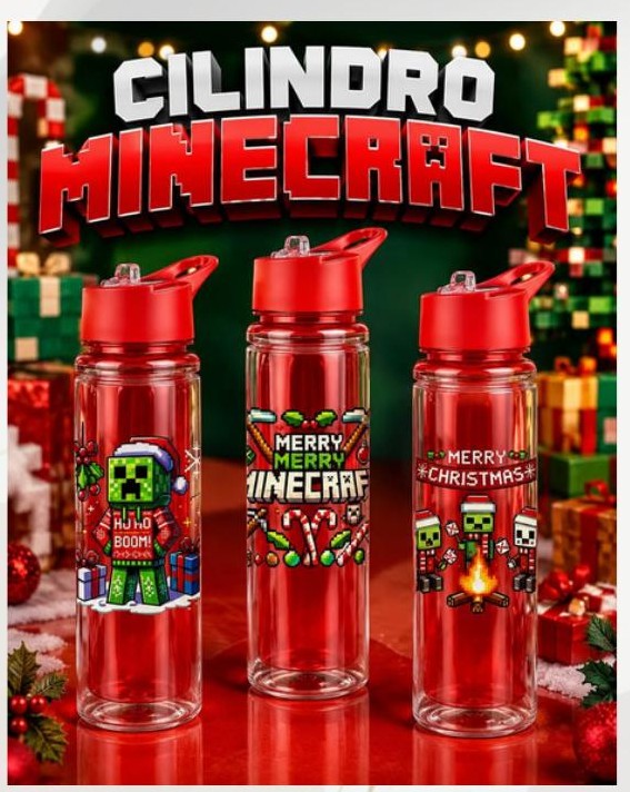 Cilindro Minecraft Navidad 750 ml
