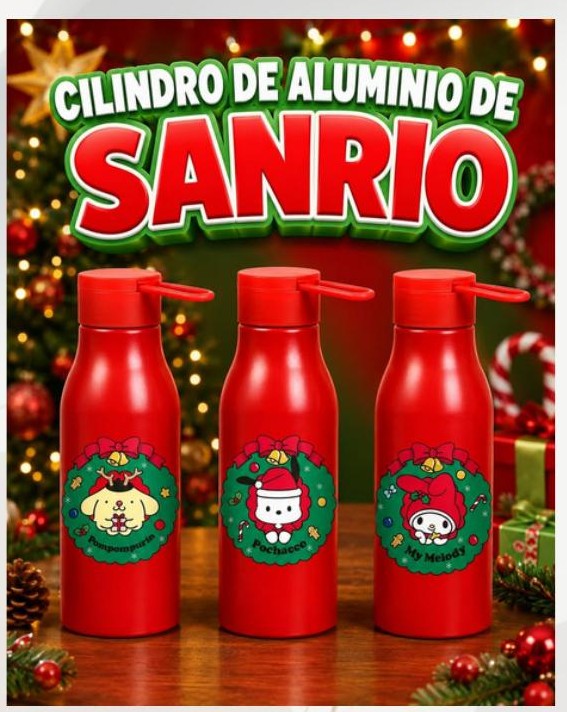 Cilindro de aluminio Sanrio Rojo 600 ml