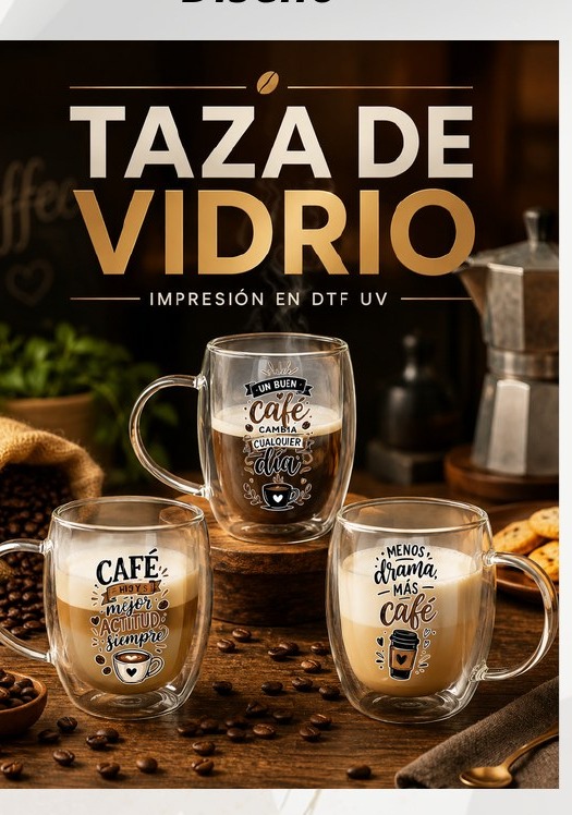 Taza de Vidrio Café Doble Pared
