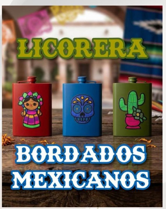 Licorera Bordados Mexicanos 8 oz