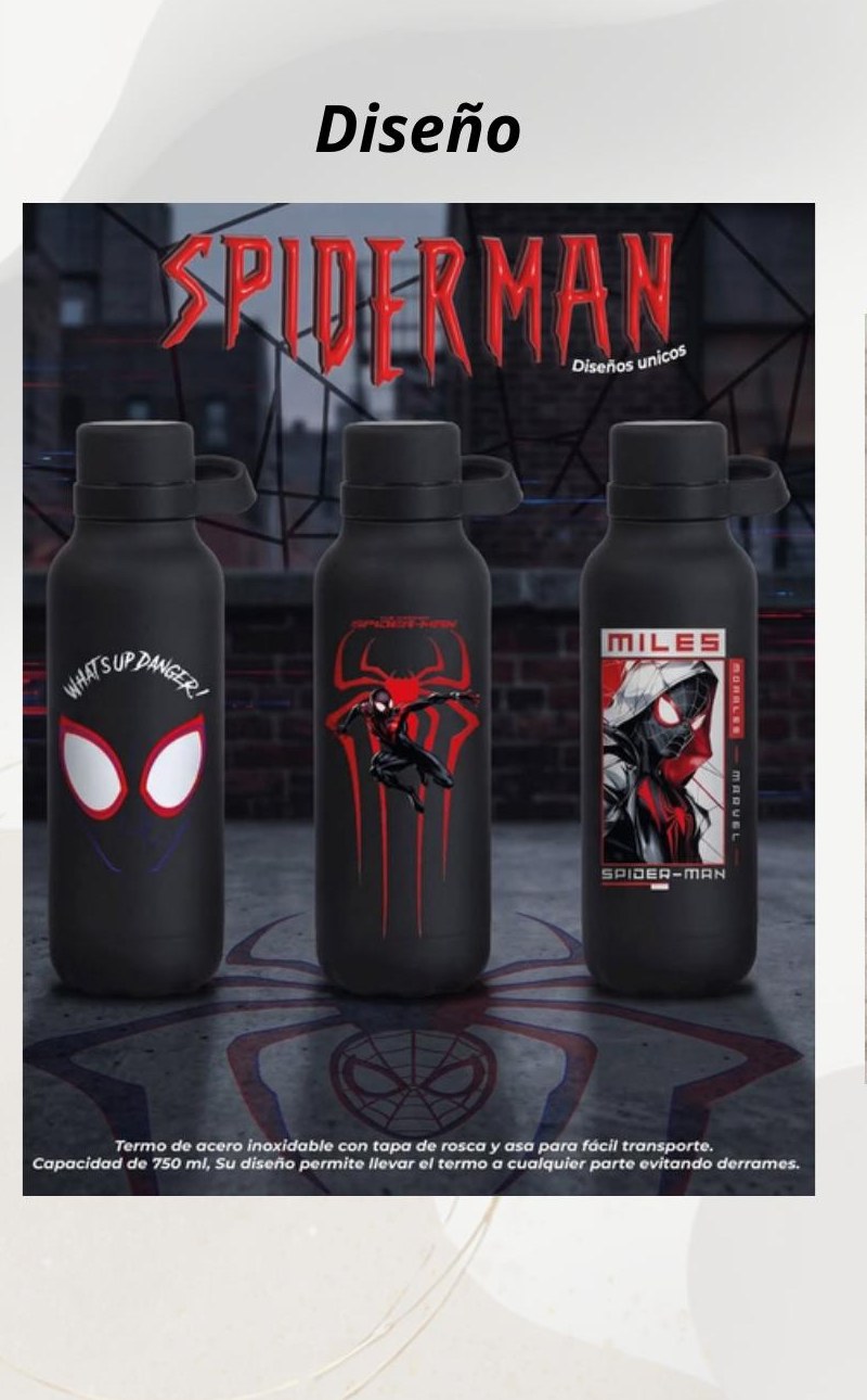 Termo Spiderman de acero 750 ml