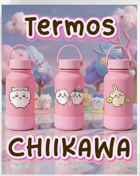 Termos Chiikawa Rosa 500 ml
