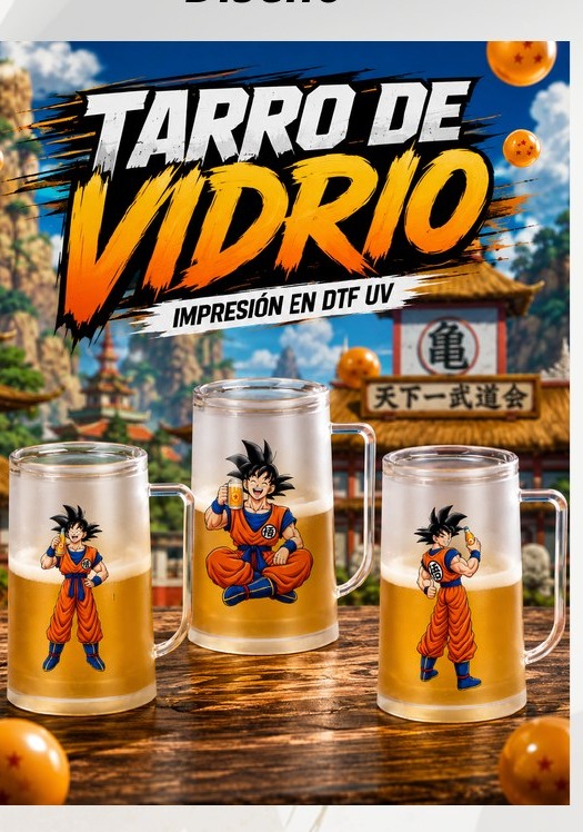 Tarro de Vidrio Goku 16 oz