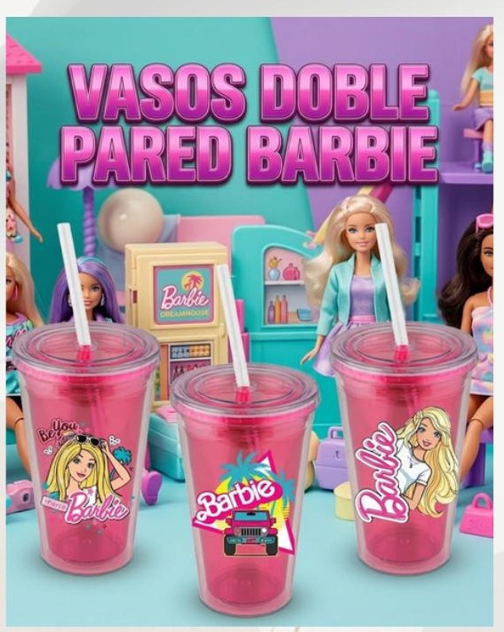 Vasos doble pared Barbie 500 ml