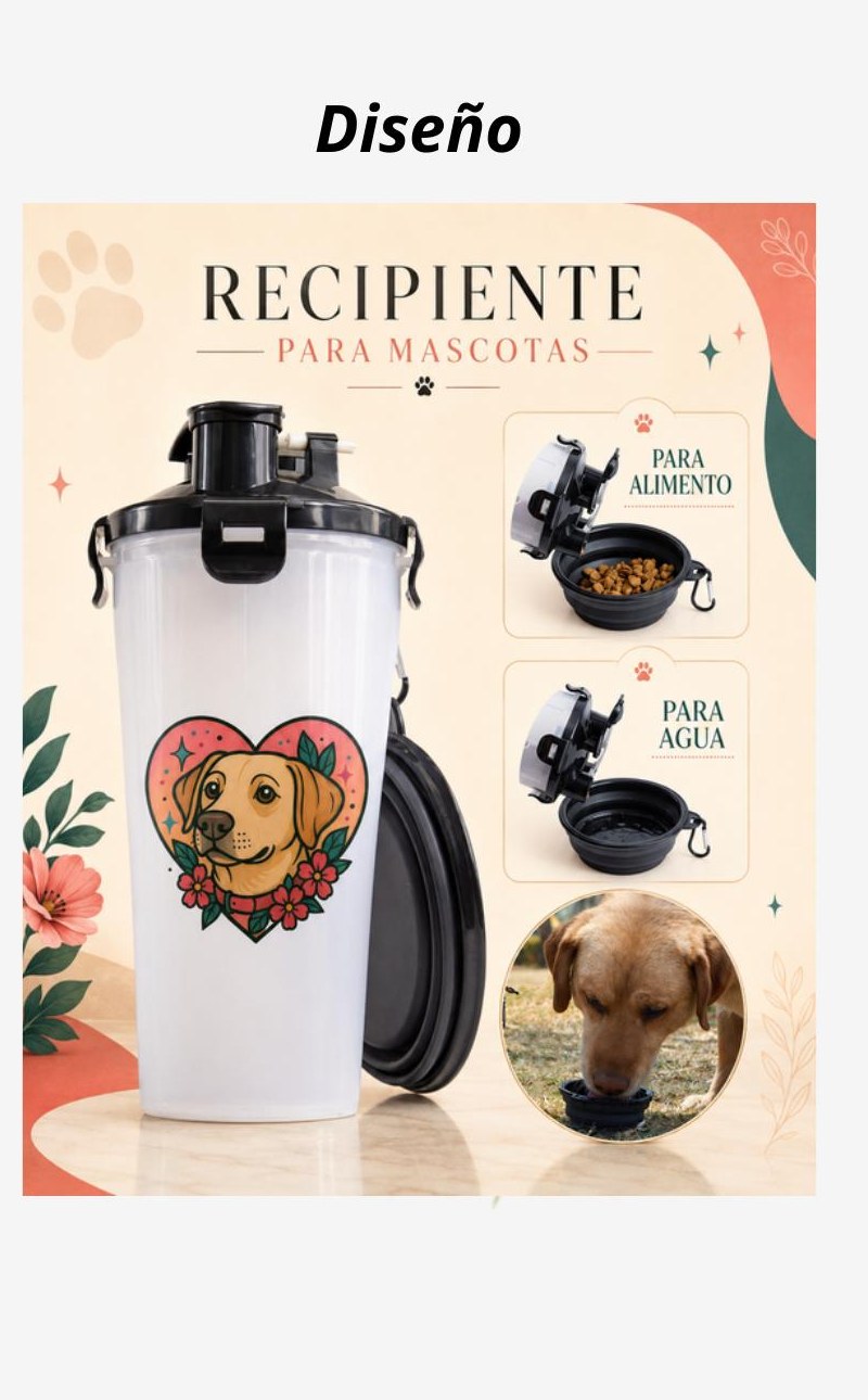 Recipiente para mascotas 2 en 1