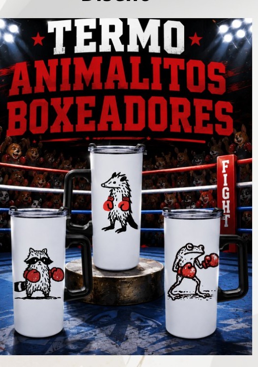 Termo Animalitos Boxeadores 20 oz