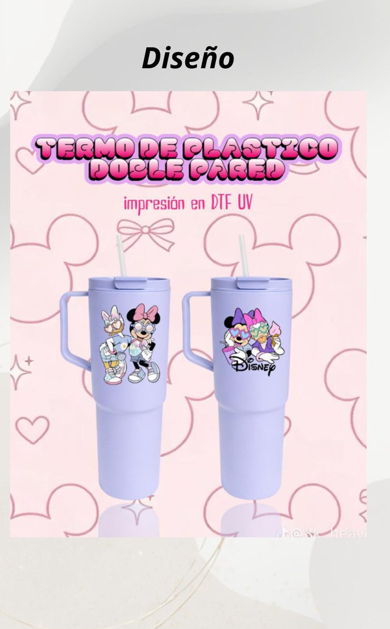 Termo de plástico Disney lila