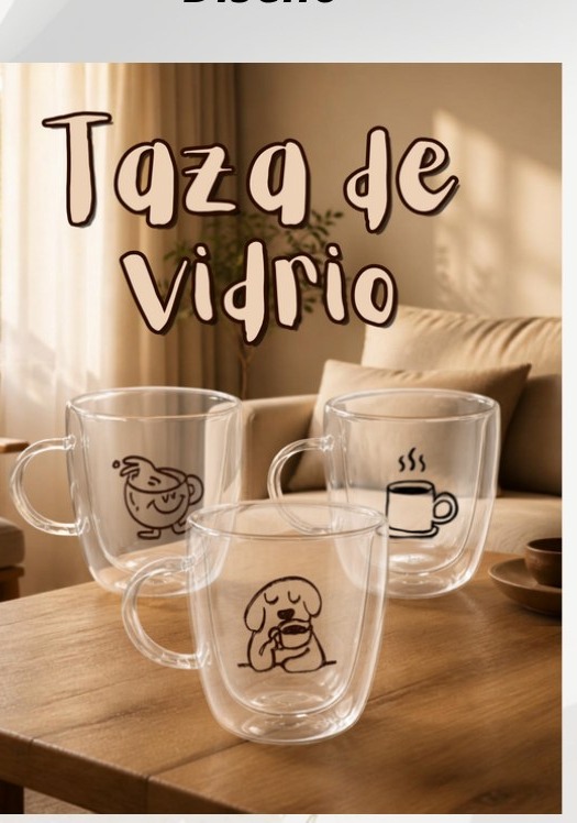 Taza de Vidrio Perritos 12 oz